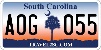 SC license plate AOG055