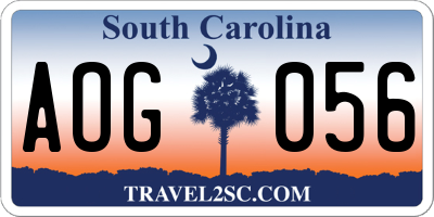 SC license plate AOG056
