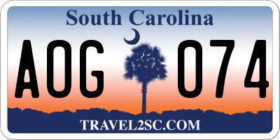 SC license plate AOG074