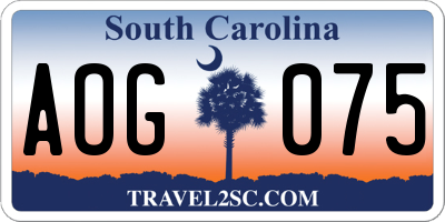 SC license plate AOG075