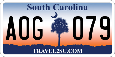 SC license plate AOG079