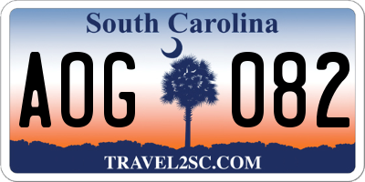 SC license plate AOG082