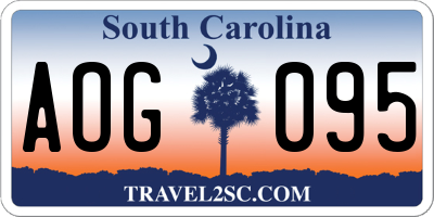 SC license plate AOG095