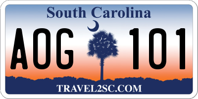 SC license plate AOG101