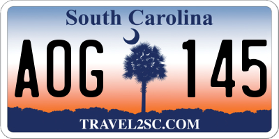 SC license plate AOG145