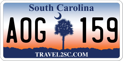 SC license plate AOG159