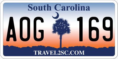 SC license plate AOG169