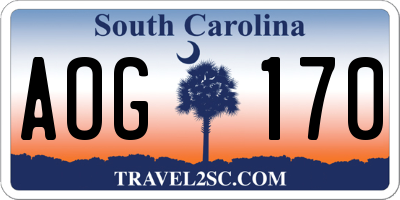 SC license plate AOG170