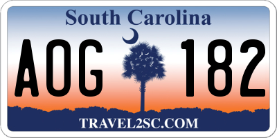 SC license plate AOG182