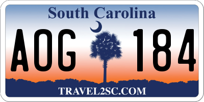SC license plate AOG184