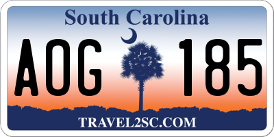 SC license plate AOG185