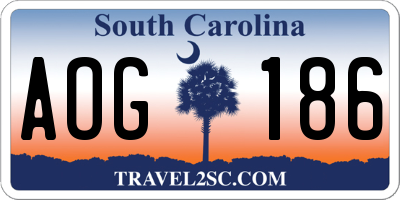 SC license plate AOG186