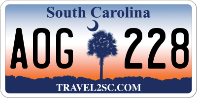 SC license plate AOG228