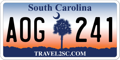 SC license plate AOG241