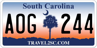 SC license plate AOG244