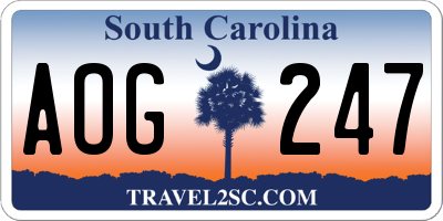 SC license plate AOG247