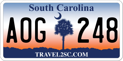 SC license plate AOG248
