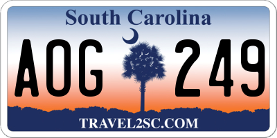 SC license plate AOG249