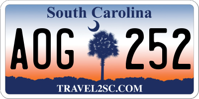 SC license plate AOG252
