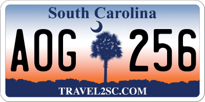 SC license plate AOG256