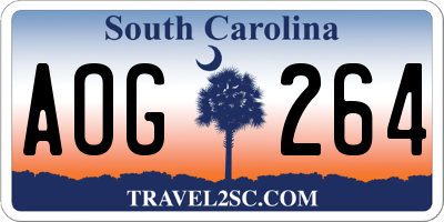 SC license plate AOG264
