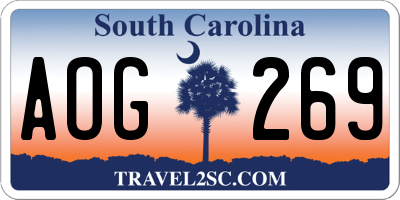 SC license plate AOG269