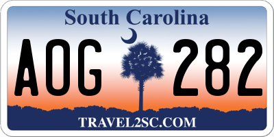 SC license plate AOG282