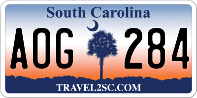 SC license plate AOG284