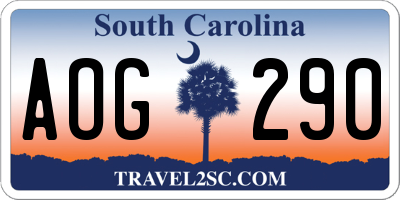 SC license plate AOG290