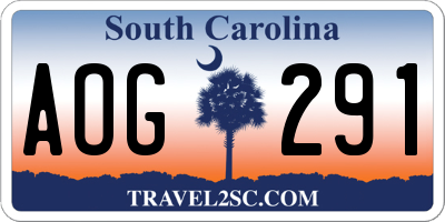 SC license plate AOG291