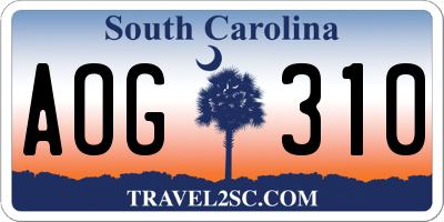 SC license plate AOG310