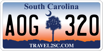 SC license plate AOG320