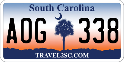SC license plate AOG338