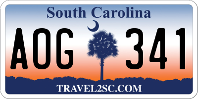 SC license plate AOG341