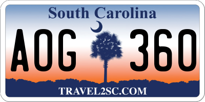 SC license plate AOG360