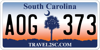 SC license plate AOG373