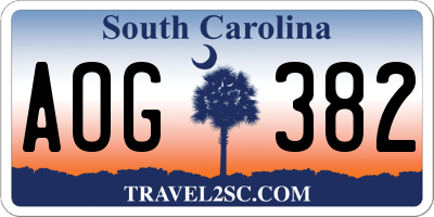 SC license plate AOG382