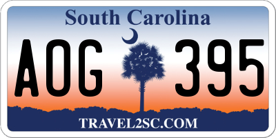 SC license plate AOG395