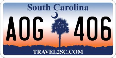 SC license plate AOG406