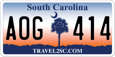 SC license plate AOG414