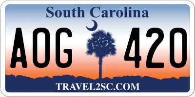 SC license plate AOG420