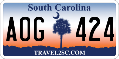 SC license plate AOG424