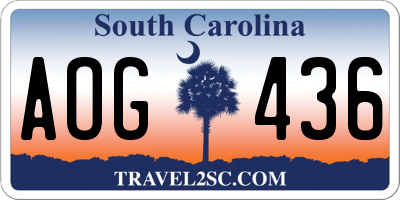 SC license plate AOG436