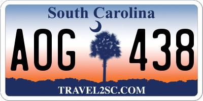 SC license plate AOG438
