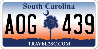 SC license plate AOG439