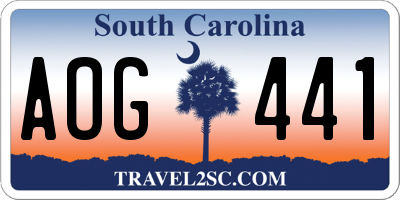 SC license plate AOG441