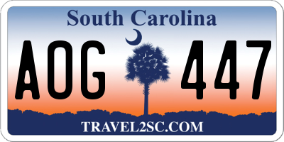 SC license plate AOG447