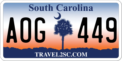 SC license plate AOG449