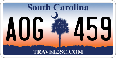 SC license plate AOG459