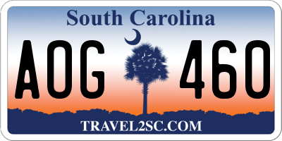 SC license plate AOG460